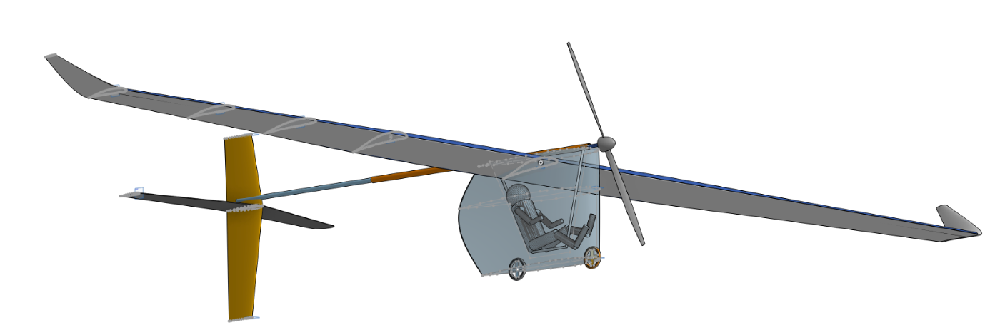 Isometric view of the human-powered aircraft